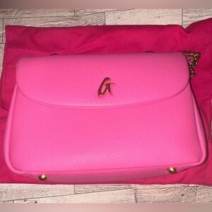 Glamaholic Hot Pink Medium Pebbled Leather Shoulder/Crossbody Bag. NEW